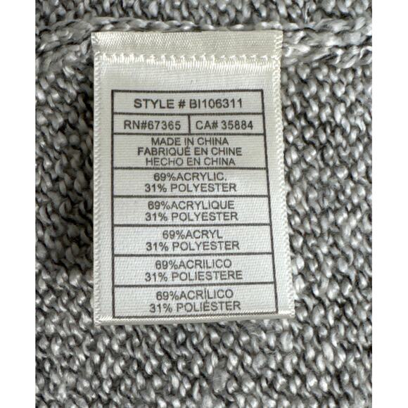 BB Dakota Grey Heathered Crossover Back Sweater with Fringe Detail Size S - Picture 7 of 14